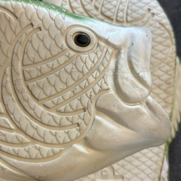 Coddies Rubber Fish Shoes Mens Sz 14-15 Green Bass Fish Fun Gift EUC - Picture 5 of 6